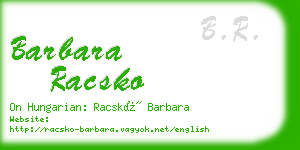 barbara racsko business card